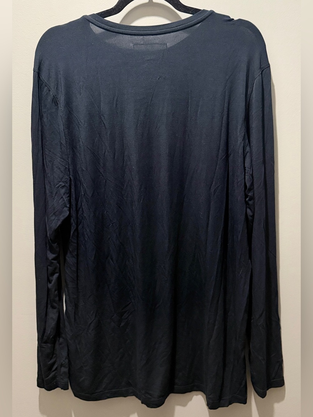 Saxx Men's Sleepwalker T Shirt, Long Sleeve, Crew Neck, Modal, Pocket - Black - Picture 6 of 7